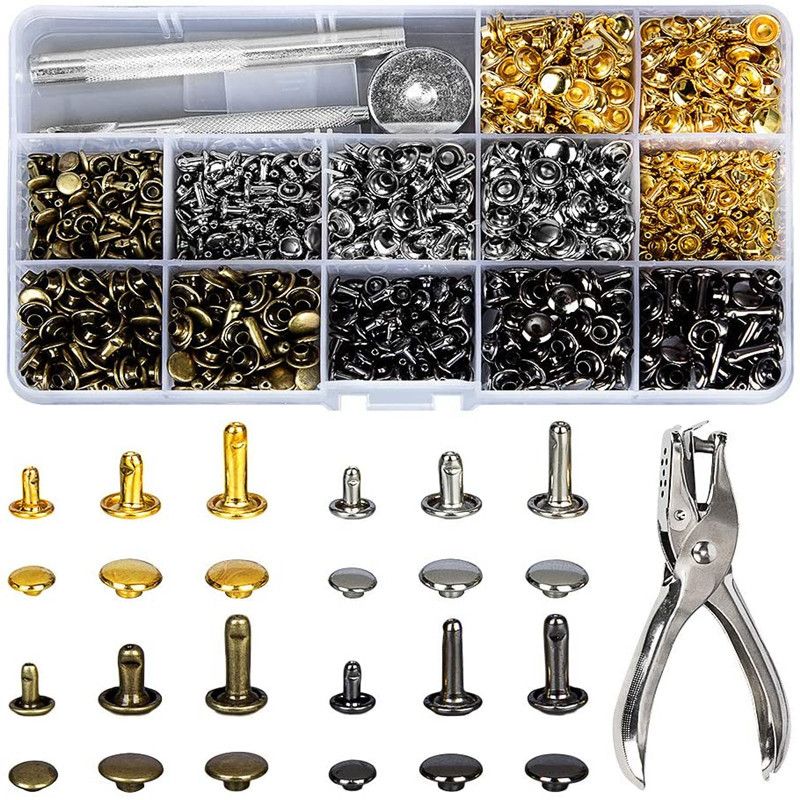 Rivet Setter Tool - Rivets à Double capuchon en métal,